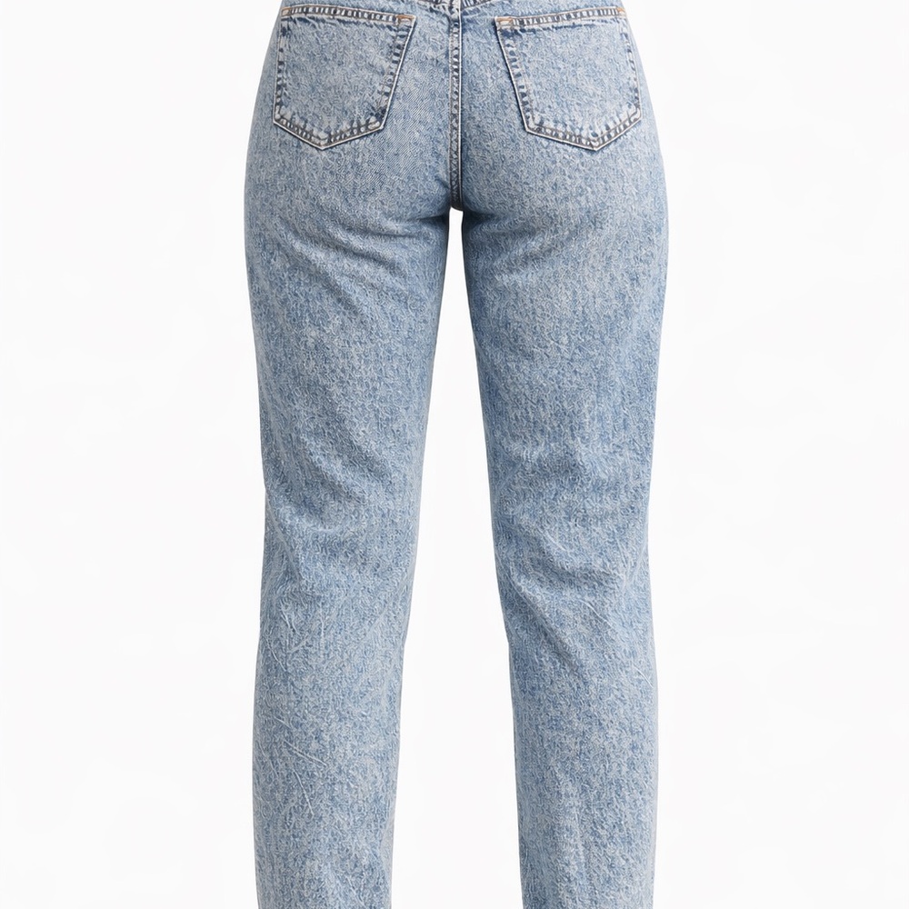 NEW H&M Divided 90s Straight Jeans Women’s Size 4 High Waist Acid Wash Denim - Picture 2 of 11
